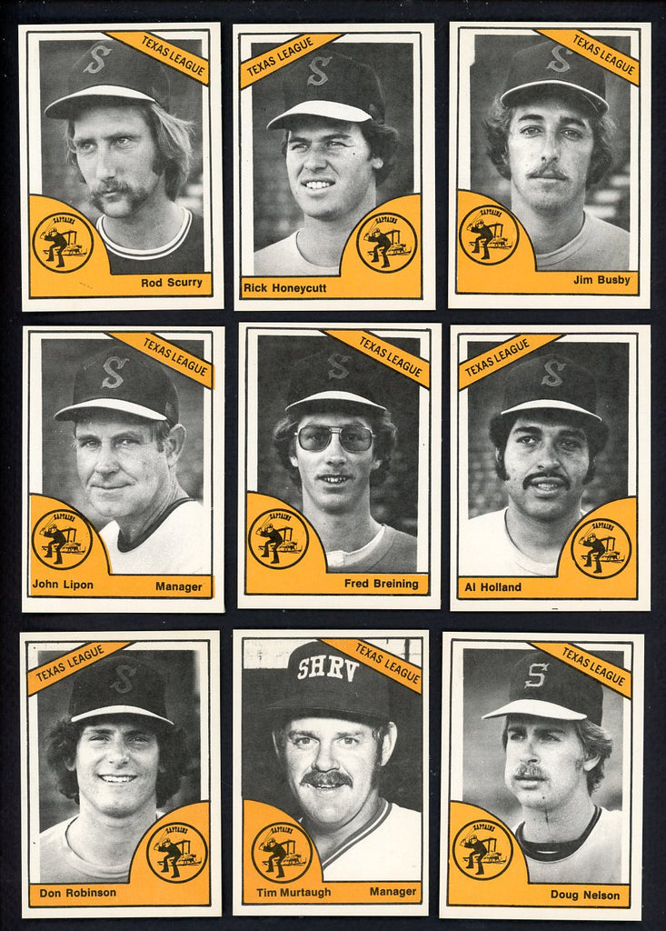 1977 TCMA Shreveport Captains Complete Set Rick Honeycutt 543384