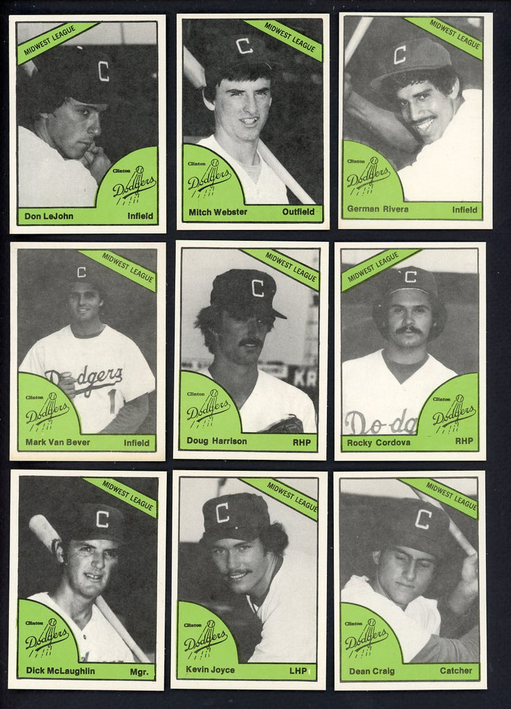 1978 TCMA Clinton Dodgers Complete Set Mitch Webster 543396