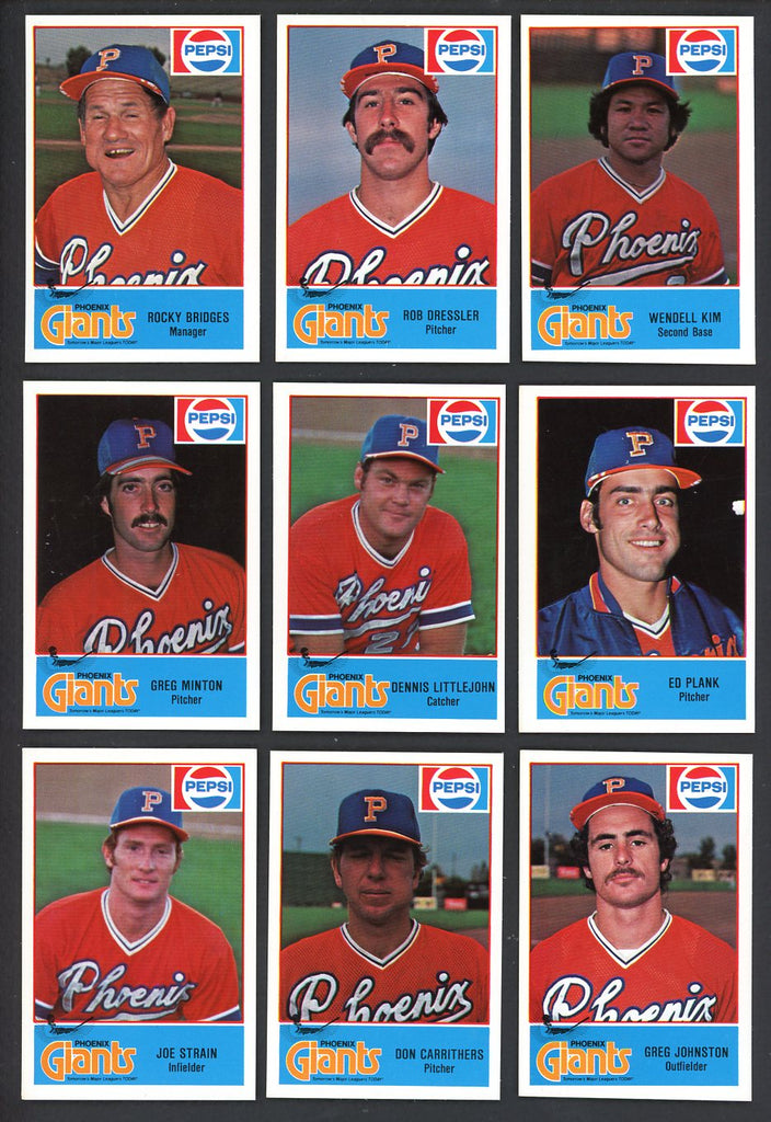1978 Cramer Phoenix Giants Complete Set Rocky Bridges 543408