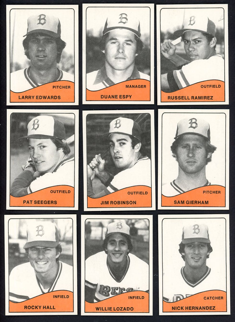 1979 TCMA Burlington Bees Complete Set Duane Espy 543426