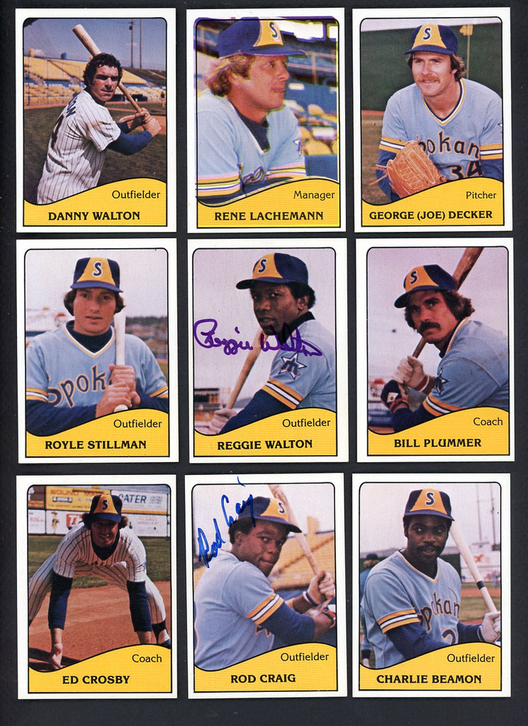 1979 TCMA Spokane Indians Complete Set Reggie Walton 543439