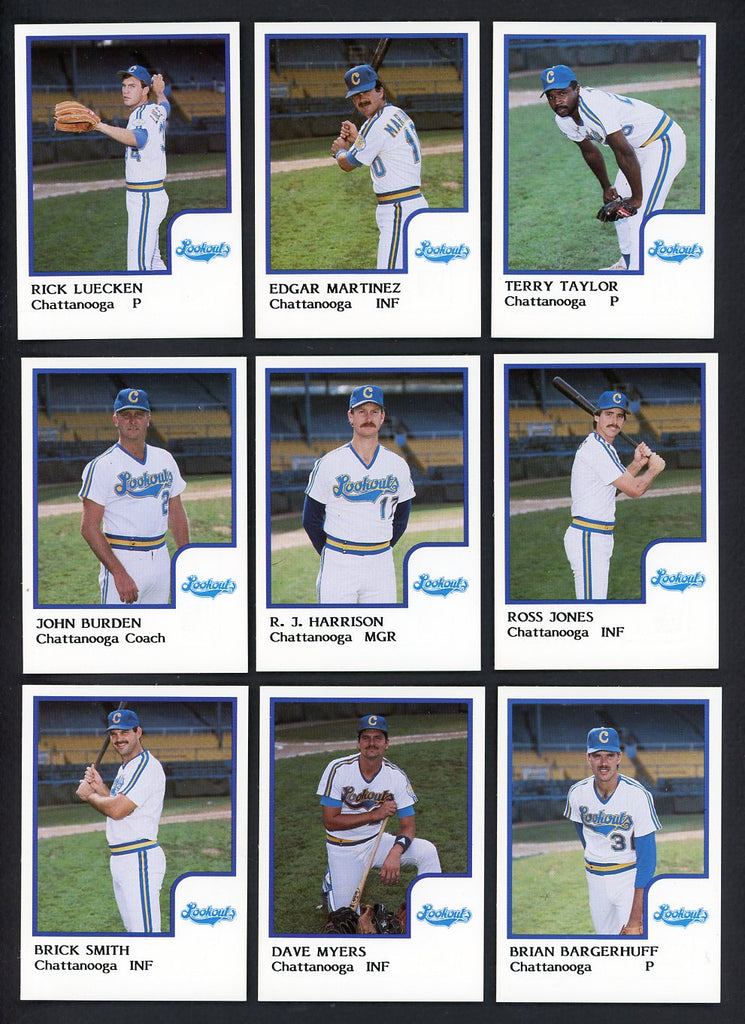 1986 Pro Card Chattanooga Lookouts Complete Set Edgar Martinez 543447