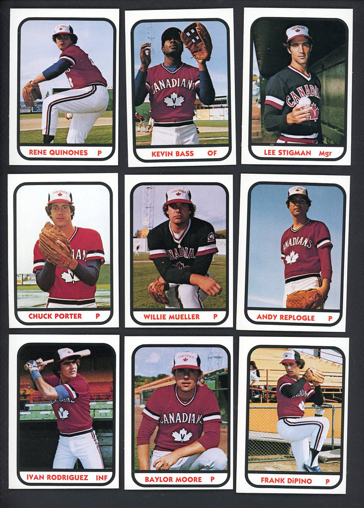 1981 TCMA Vancouver Canadians Complete Set Kevin Bass 543478
