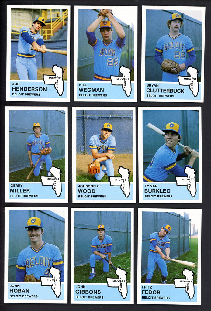 1982 Fritsch Beloit Brewers Complete Set Bill Wegman 543485