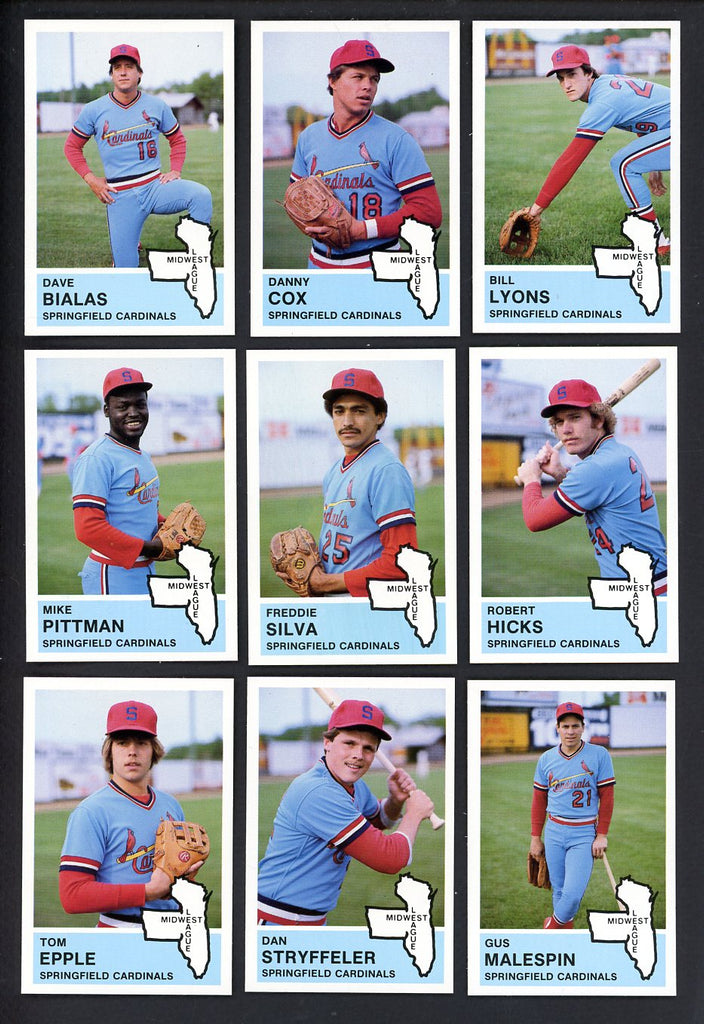 1982 Fritsch Springfield Cardinals Complete Set Danny Cox 543521