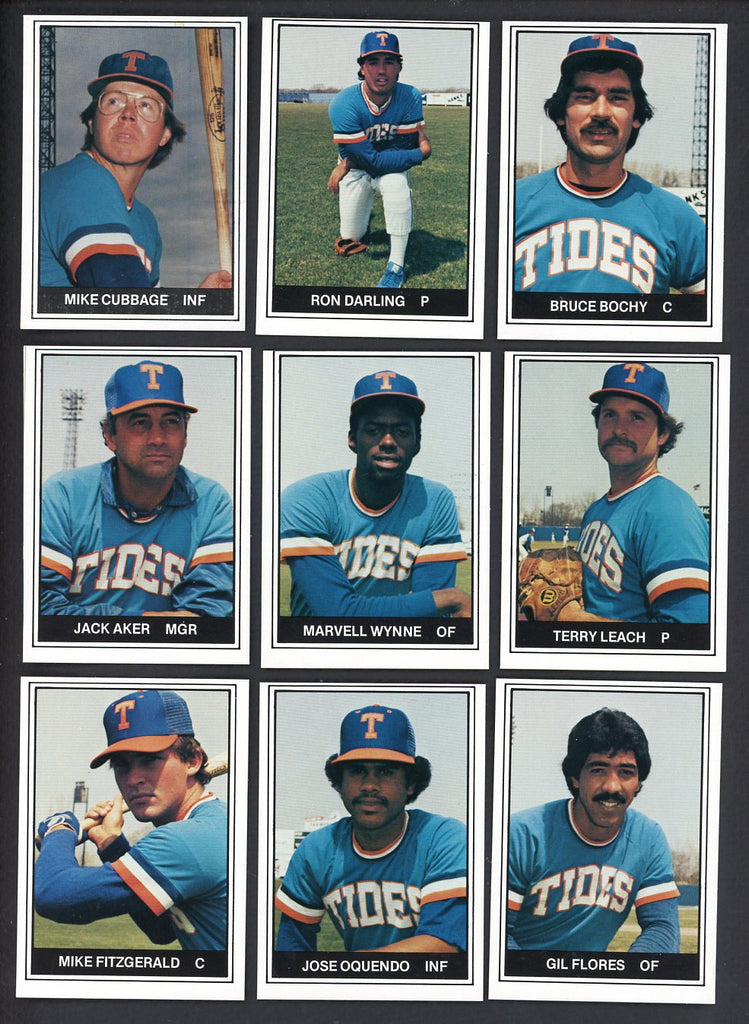 1982 TCMA Tidewater Tides Complete Set Ron Darling 543523