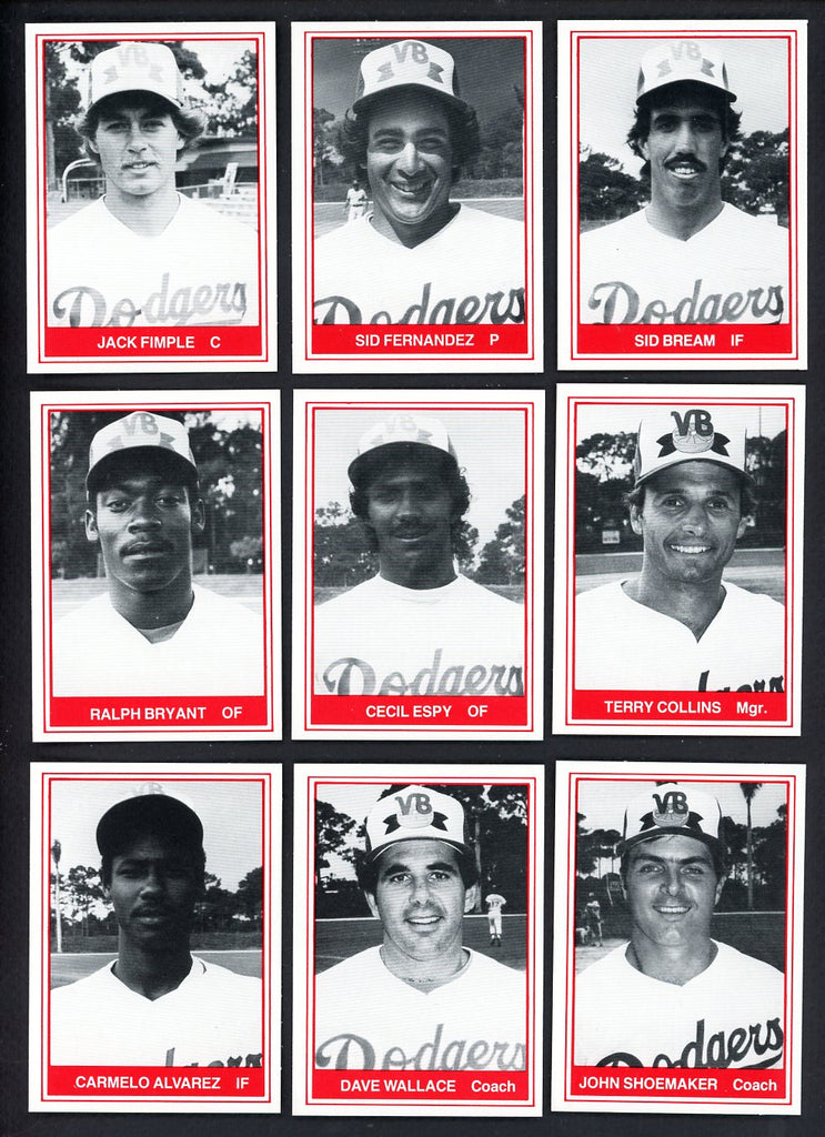 1982 TCMA Vero Beach Dodgers Complete Set Sid Fernandez 543528