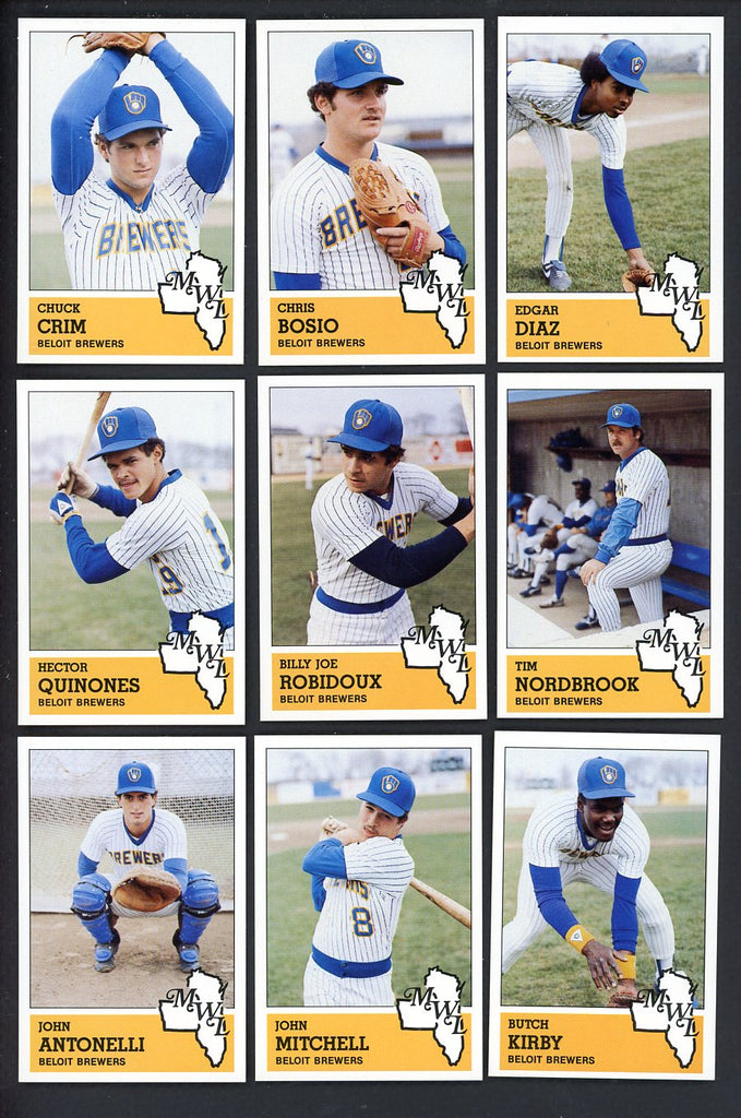 1983 Fritsch Beloit Brewers Complete Set Chris Bosio 543537