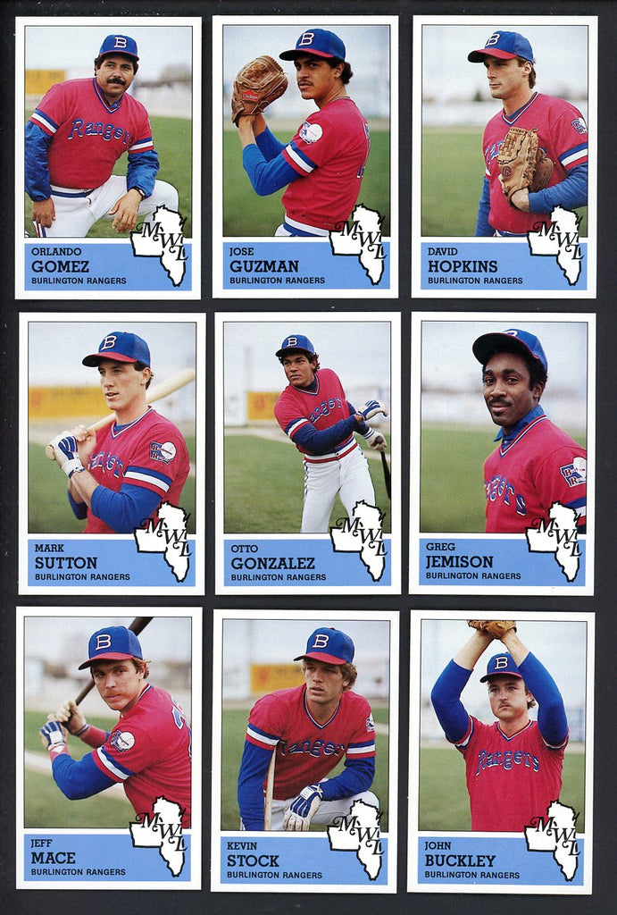 1983 Fritsch Burlington Rangers Complete Set Jose Guzman 543539