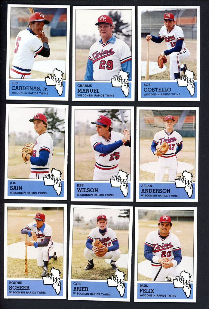 1983 Fritsch Wisconsin Rapids Twins Complete Set Charlie Manuel 543574
