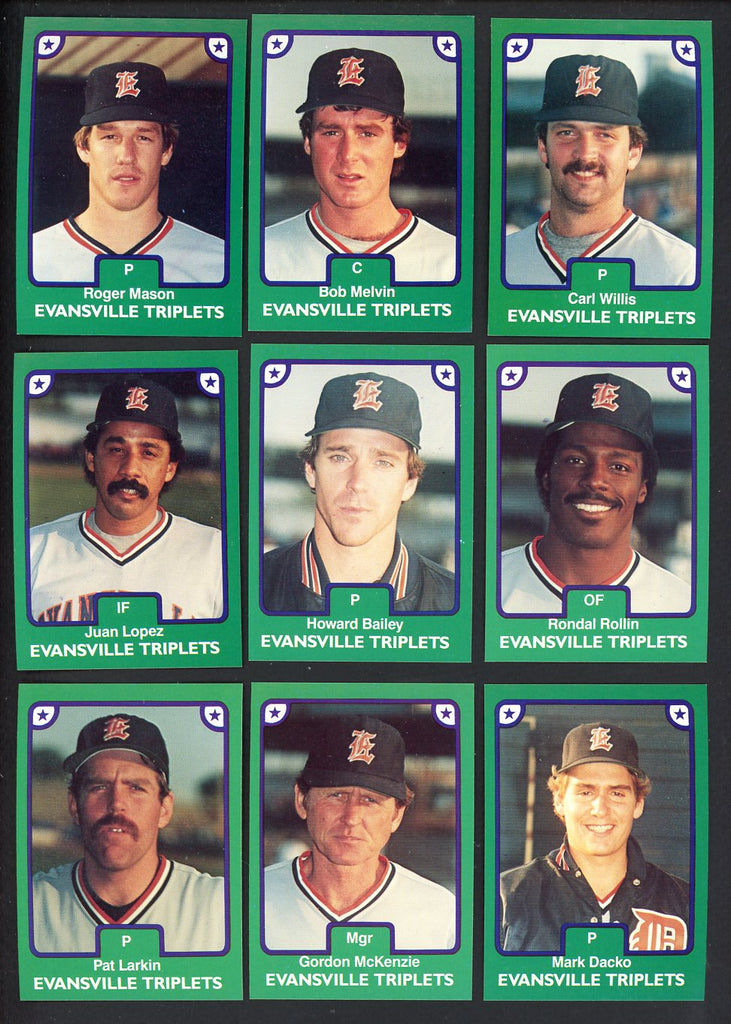 1984 TCMA Evansville Triplets Complete Set Bob Melvin 543585