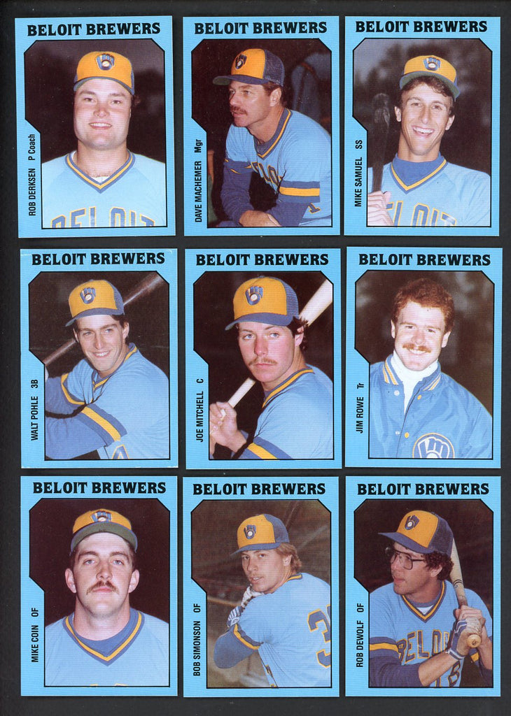 1985 TCMA Beloit Brewers Complete Set Dave Machemer 543612
