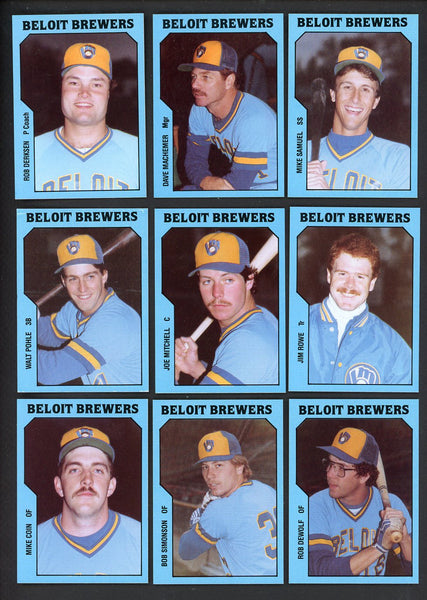 1985 TCMA Beloit Brewers Complete Set Dave Machemer 543612