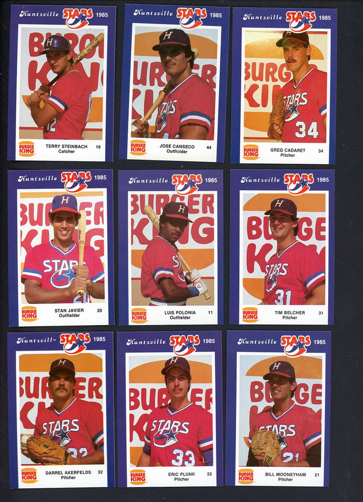 1985 Burger King Huntsville Stars Complete Set Jose Canseco 543623