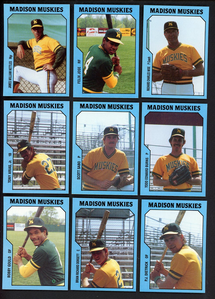 1985 TCMA Madison Muskies Complete Set Rick Wise 543632