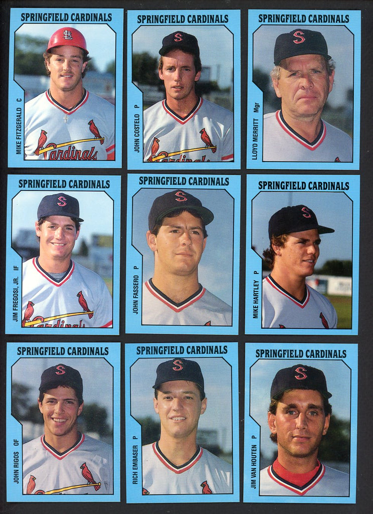 1985 TCMA Springfield Cardinals Complete Set John Costello 543649