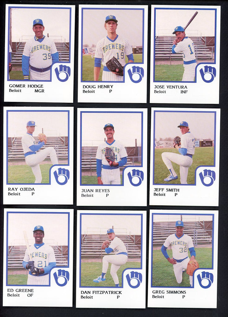 1986 Pro Card Beloit Brewers Complete Set Doug Henry 543666