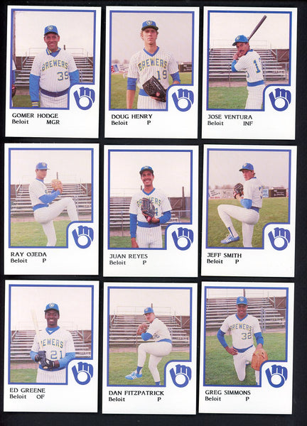 1986 Pro Card Beloit Brewers Complete Set Doug Henry 543666