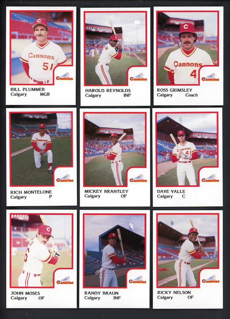 1986 Pro Card Calgary Cannons Complete Set Harold Reynolds 543670