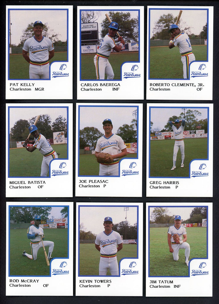 1986 Pro Card Charleston Rainbows Complete Set Roberto Clemente Jr 543671