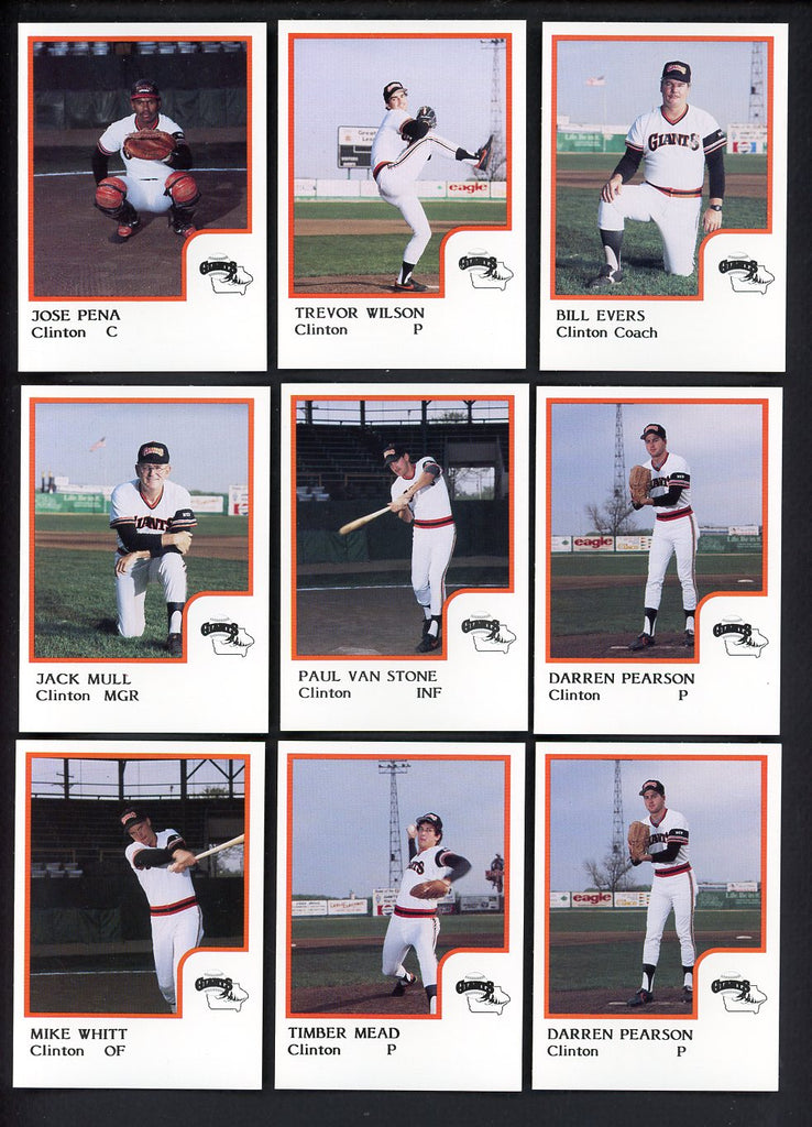 1986 Pro Card Clinton Giants Complete Set Trevor Wilson 543673