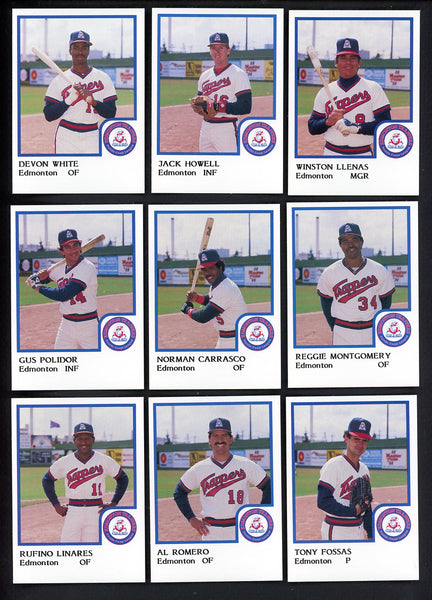1986 Pro Card Edmonton Trappers Complete Set Devon White 543678