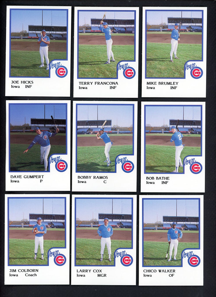 1986 Pro Card Iowa Cubs Complete Set Terry Francona 543691