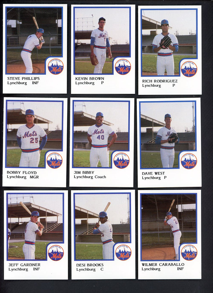 1986 Pro Card Lynchburg Mets Complete Set Steve Phillips 543699