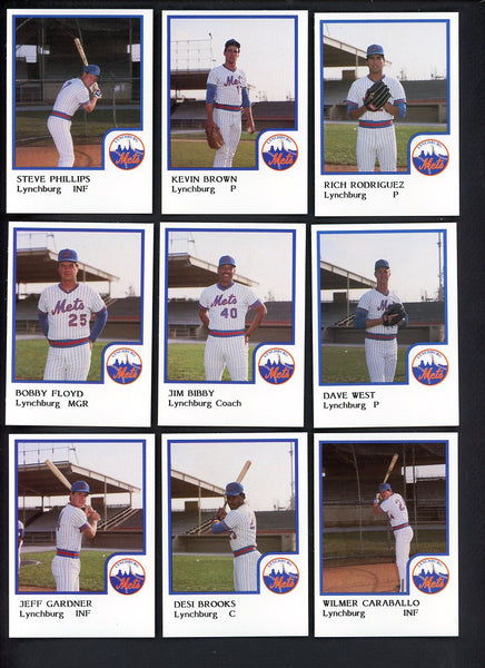 1986 Pro Card Lynchburg Mets Complete Set Steve Phillips 543699