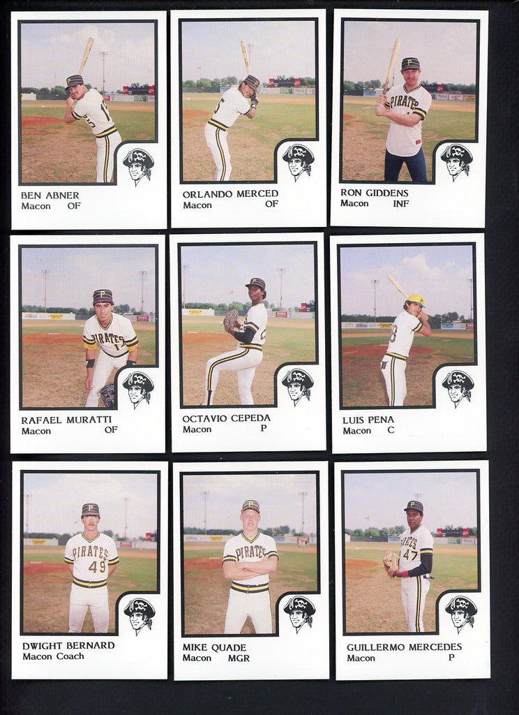 1986 Pro Card Macon Pirates Complete Set Orlando Merced 543700