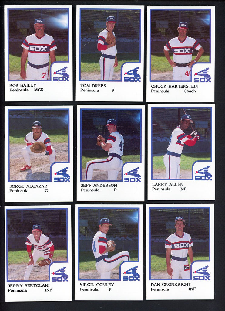 1986 Pro Card Peninsula White Sox Complete Set Bob Bailey 543717