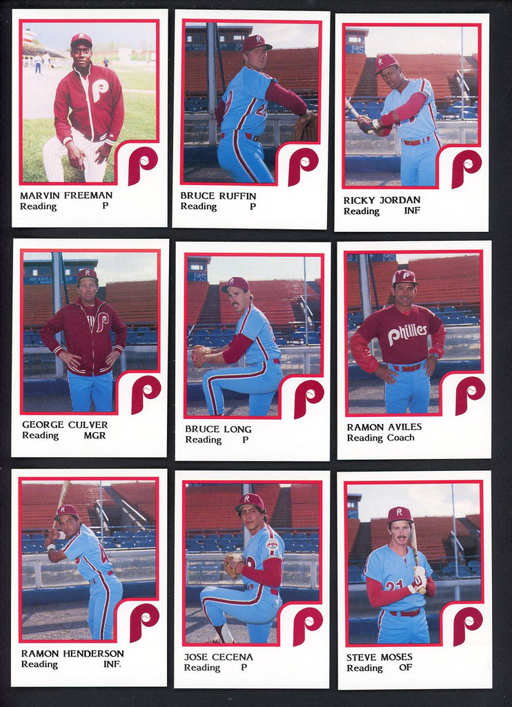 1986 Pro Card Reading Phillies Complete Set Ricky Jordan 543724