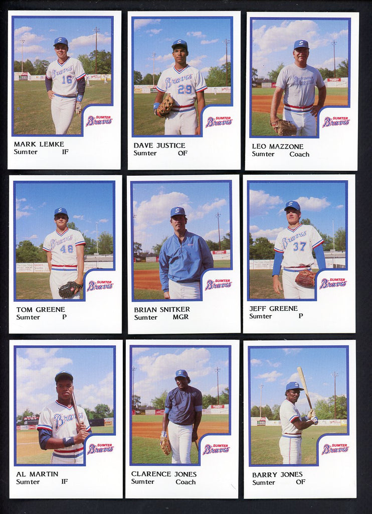 1986 Pro Card Sumter Braves Complete Set David Justice 543734