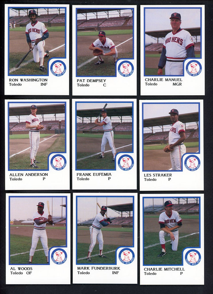 1986 Pro Card Toledo Mud Hens Complete Set Ron Washington 543739