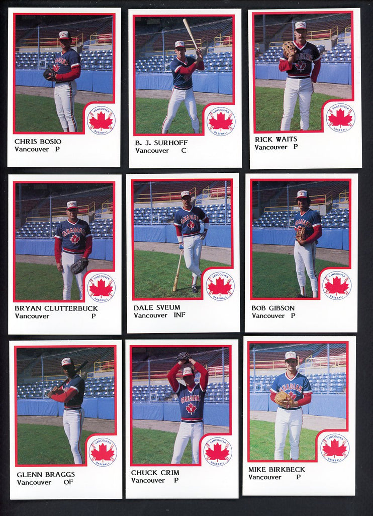 1986 Pro Card Vancouver Canadians Complete Set B.J. Surhoff 543742