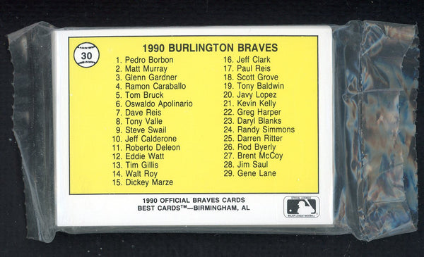 1990 Best Burlington Braves Complete Set Javier Lopez 543778