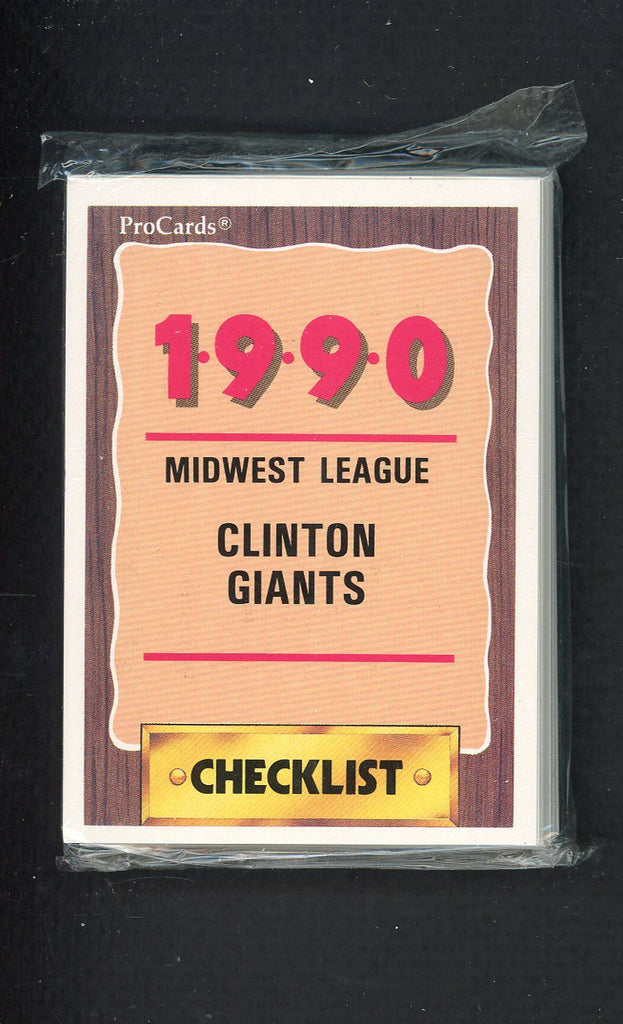 1990 Pro Card Clinton Giants Complete Set Clay Bellinger 543790