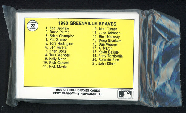 1990 Best Greenville Braves Complete Set Turk Wendell 543806