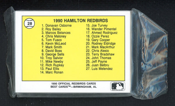 1990 Best Hamilton Redbirds Complete Set Donovan Osborne 543810