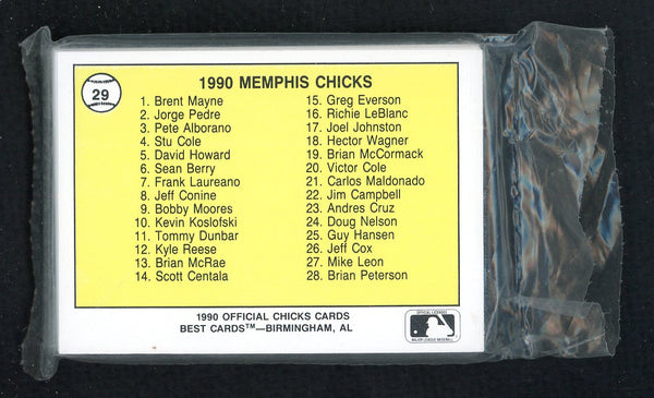 1990 Best Memphis Chicks Complete Set Jeff Conine 543831
