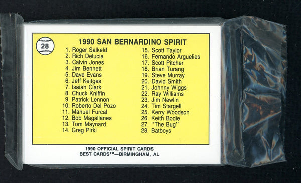 1990 Best San Bernardino Spirit Complete Set Rich Delucia 543857