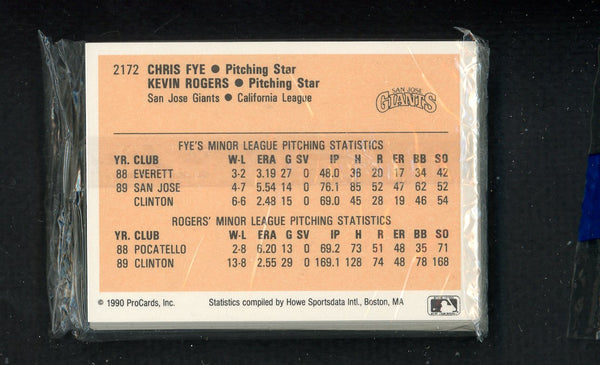 1990 Pro Card San Jose Giants Complete Set Royce Clayton 543860