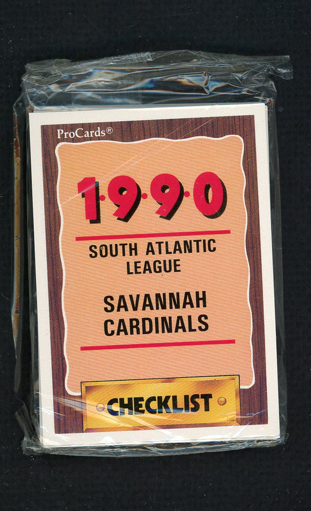 1990 Pro Card Savannah Cardinals Complete Set Paul Coleman 543861