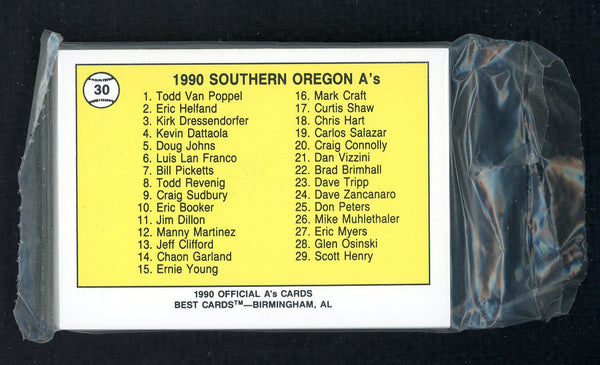 1990 Best Southern Oregon A's Complete Set Todd Van Poppel 543865