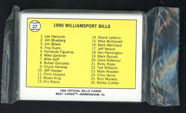 1990 Best Williamsport Bills Complete Set Jeff Nelson 543887