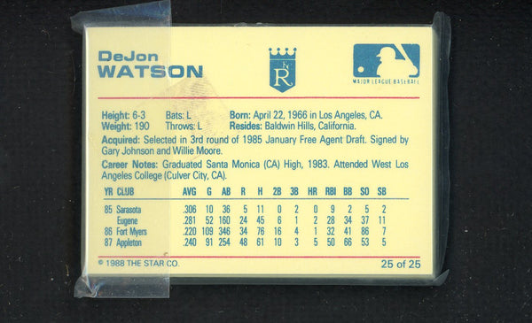 1988 Star Baseball City Royals Complete Set Jeff Conine 543894