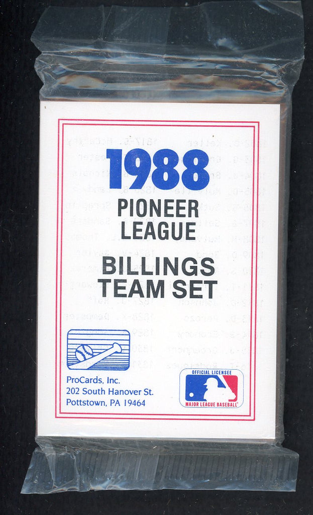 1988 Pro Card Billings Mustangs Complete Set Reggie Sanders 543896