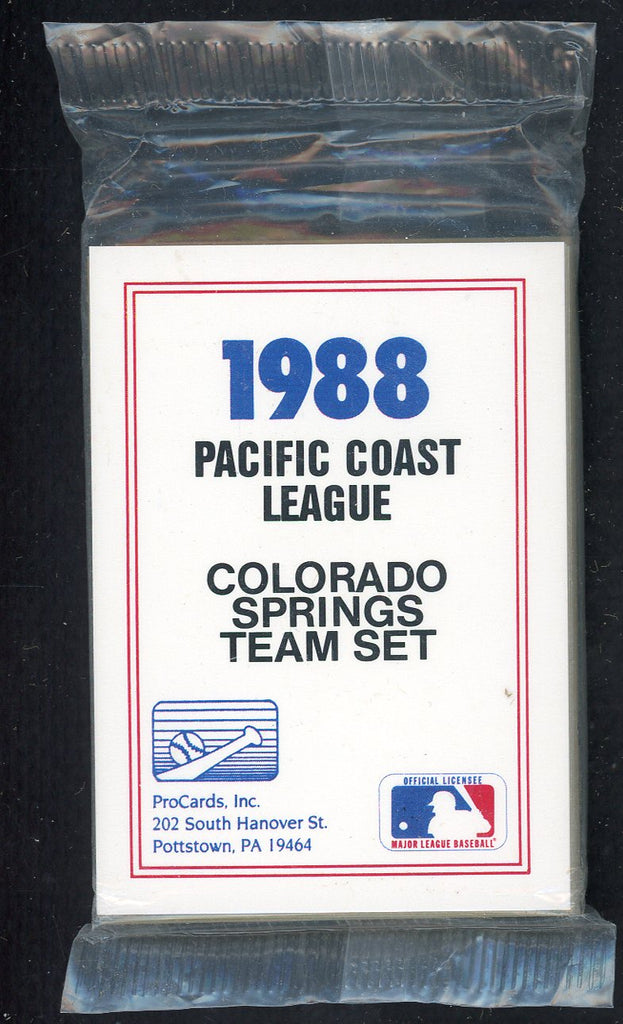 1988 Pro Card Colorado Springs Sky Sox Complete Set Terry Francona 543906