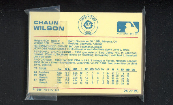 1988 Star Hagerstown Suns Complete Set Steve Finley 543922