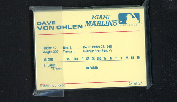 1988 Star Miami Marlins Complete Set Clay Hill 543937